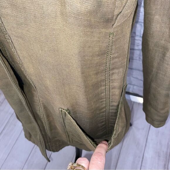 Free people oversize coat w/front pockets low cut collar one button close sz S - Picture 5 of 12